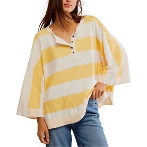 NWT Free People Wonderful Tee - Yellow Combo